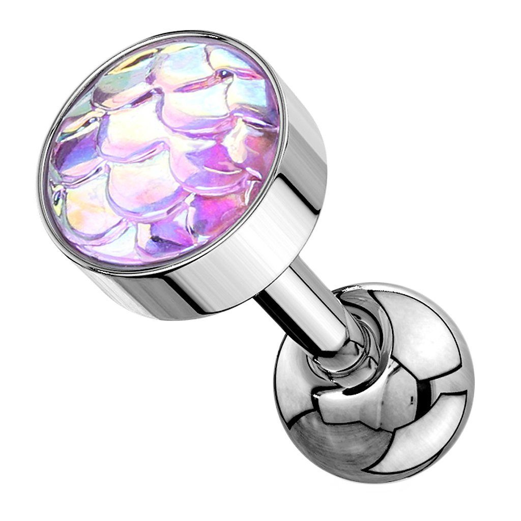 Piercing-Set Tragus Ohr Piercing Stab mit Rainbow Effekt Kopf