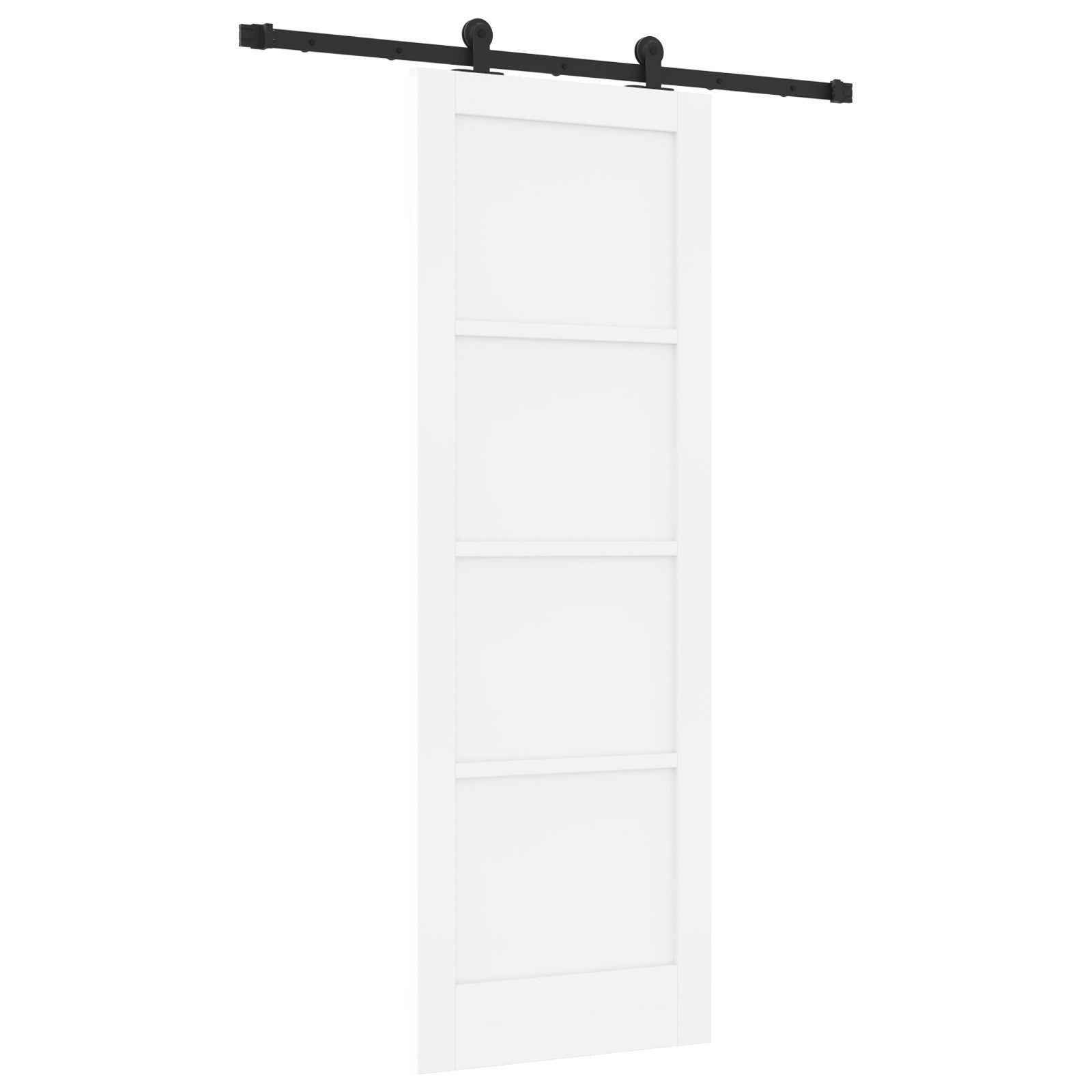 vidaXL Haustür Schiebetür mit Hardware-Set 'ORKDAL'Weiße Massivholz-Kiefer (1-St)