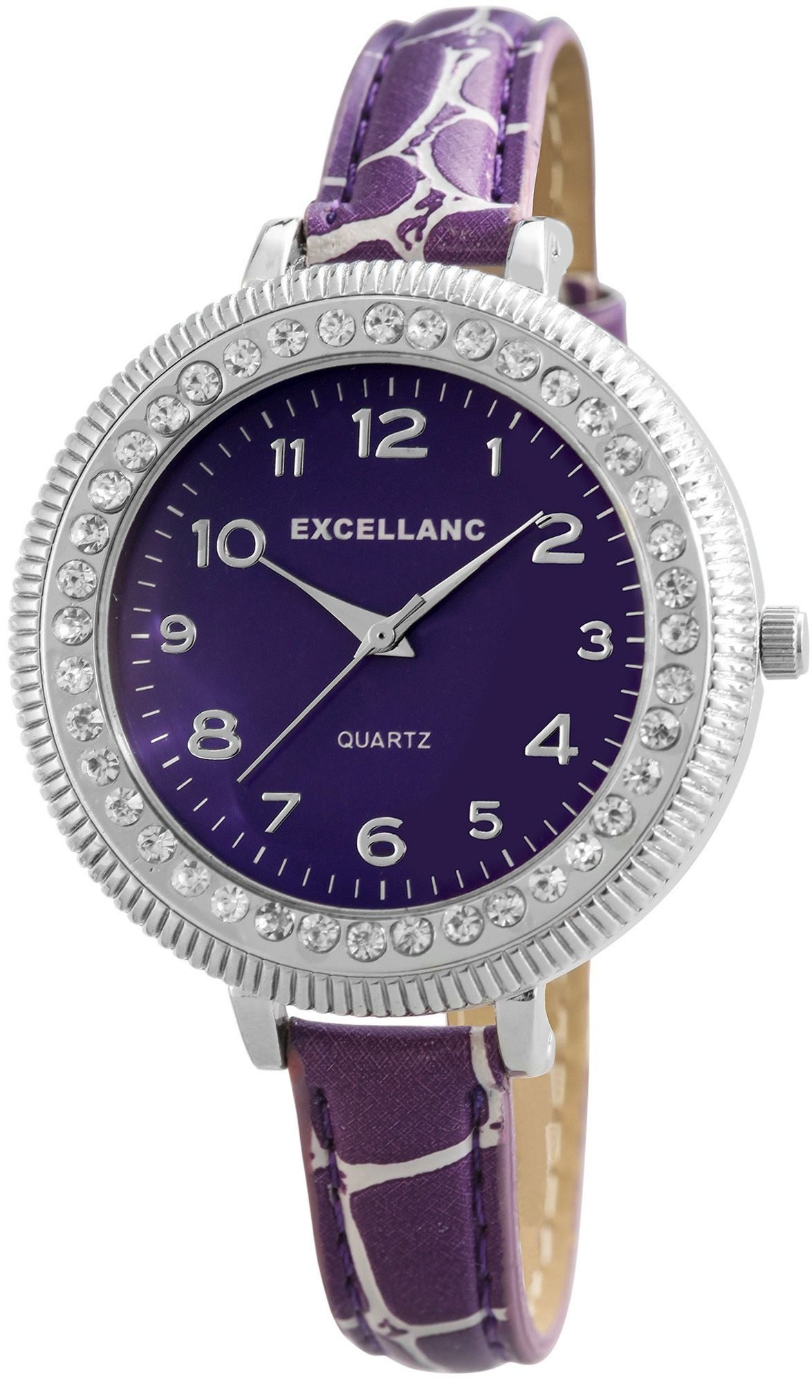 Quarzuhr 193023800316 Excellanc Damenuhr mit Lederimitationsarmband