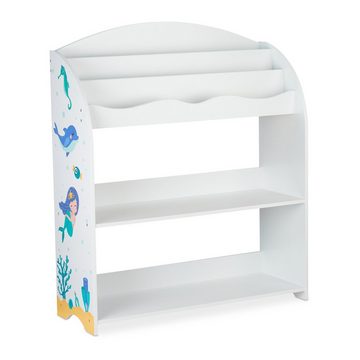 relaxdays Standregal Kinderregal mit 4 Stoffboxen, B