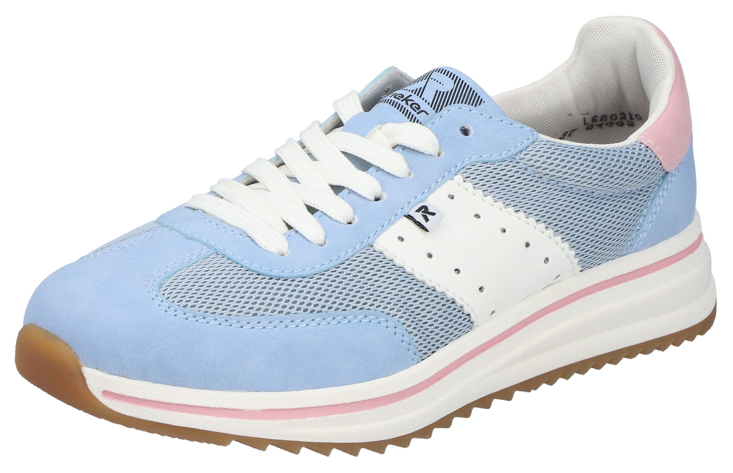 Rieker Sneaker Schnürschuh, Halbschuh, Freizeitsneaker mit Kontrastbesätze