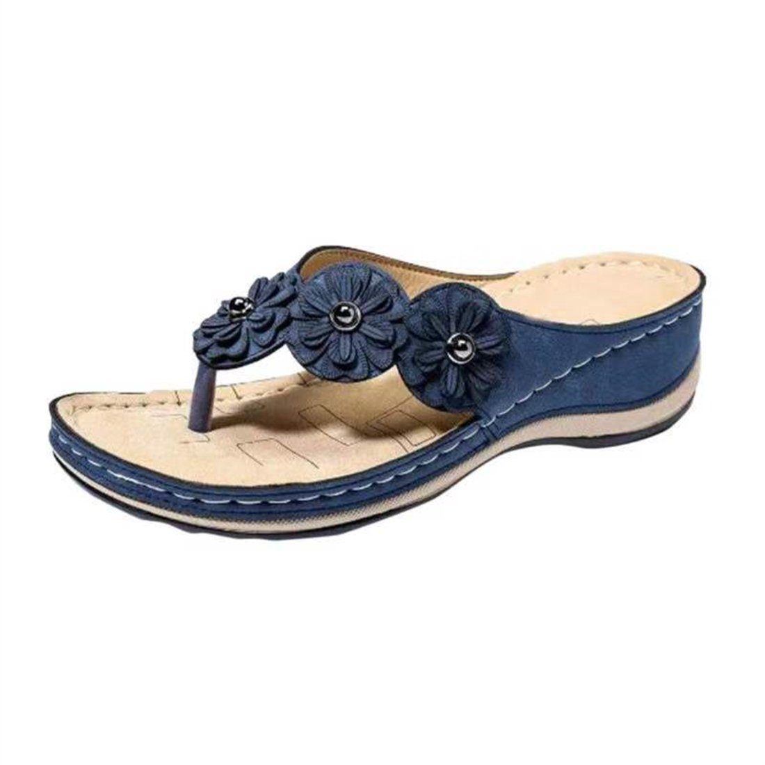 Sandale sandalen Damen-Flip-Flops- Sandale YOOdy~ Sommerliche Sandalette,Sommer Blau
