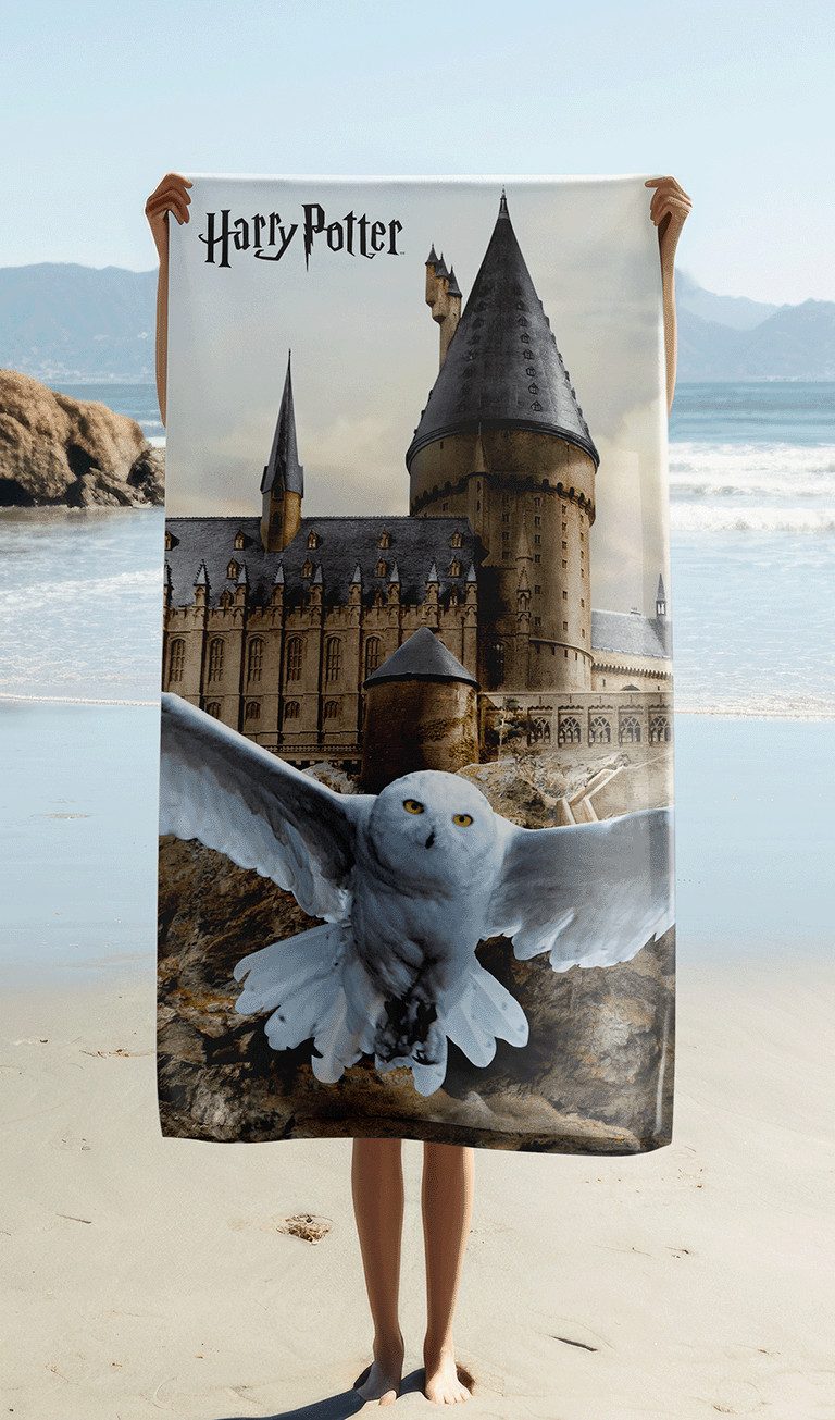 Jerry Fabrics Handtücher Harry Potter Hedwig Hogwarts Duschtuch Badetuch 70 x 140 cm Baumwolle, (1 Duschtuch, 1-St), Langlebig
