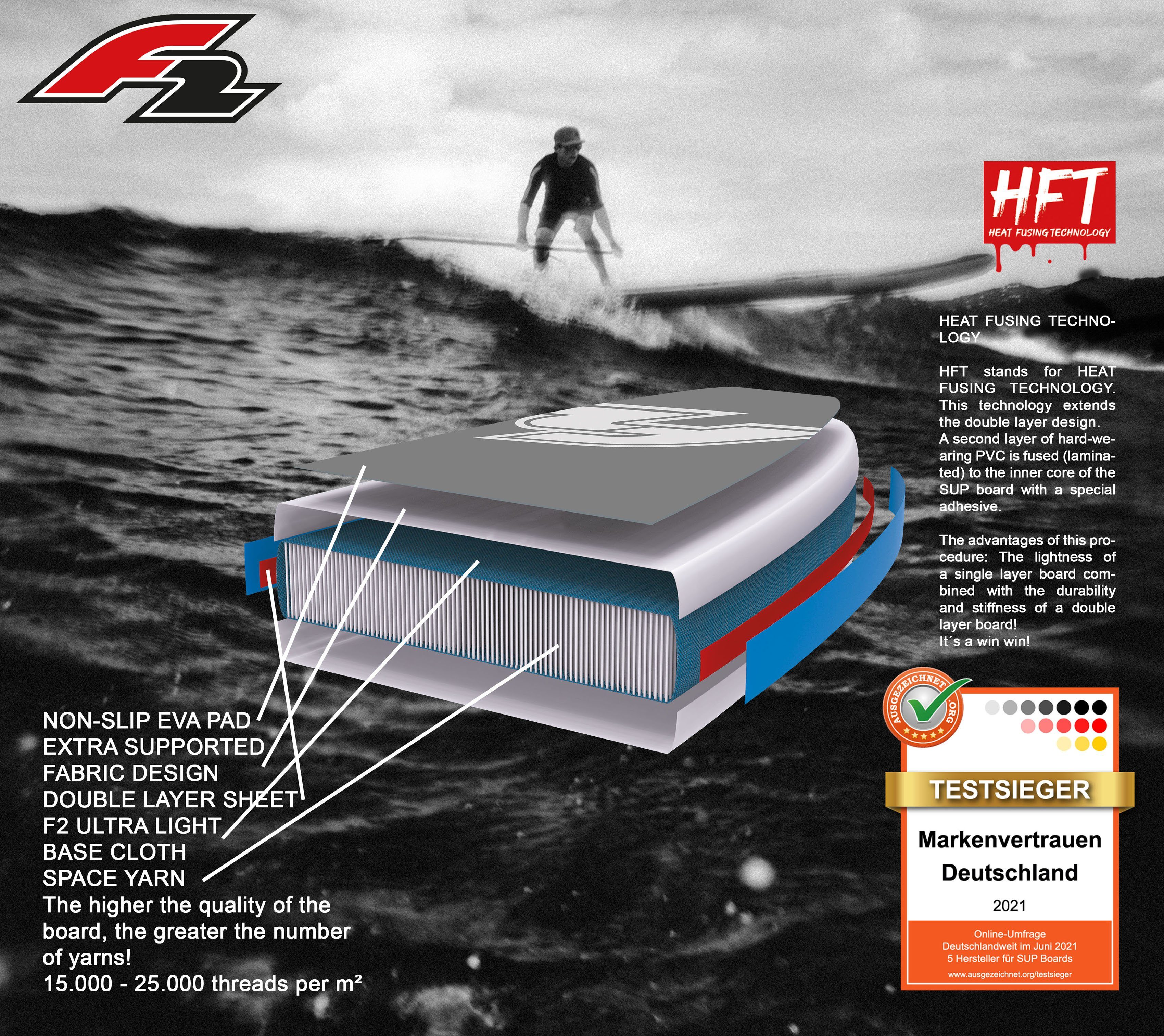 Up F2 Paddling Free, Stand SUP-Board Feel