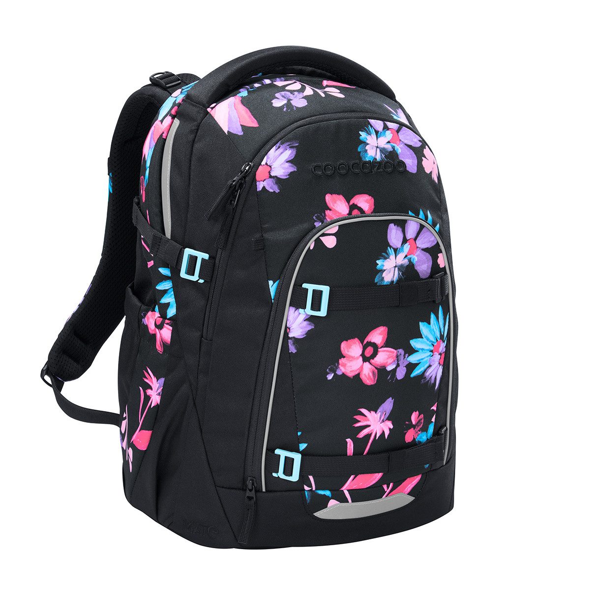 coocazoo Schulranzen Schulrucksack-Set MATE Floral Artnight 3-teilig (3-teilig), ergonomisch, Körpergröße: 135 - 180 cm, Easy-Grow-System – Bild 4 von 5