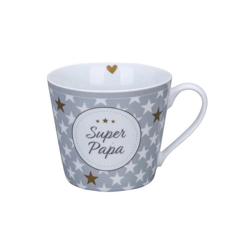 Krasilnikoff Tasse Happy Cup Super Papa Stars, Porzellan