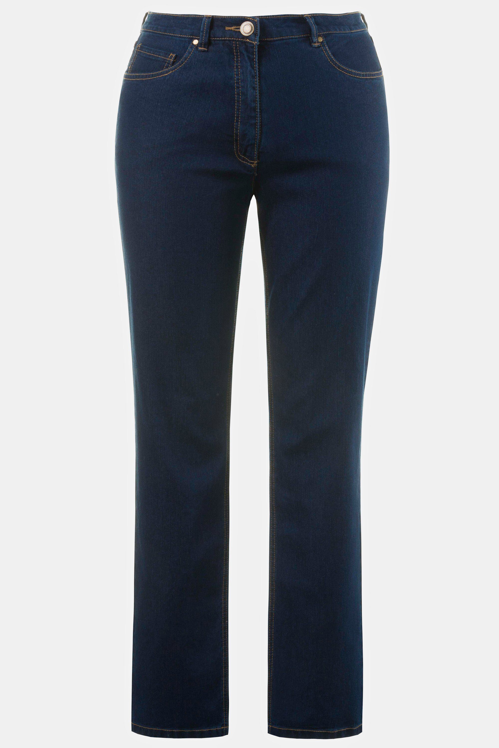 gerades Funktionshose 5-Pocket-Form Stretch Mandy Ulla blue denim Bein Popken Jeans