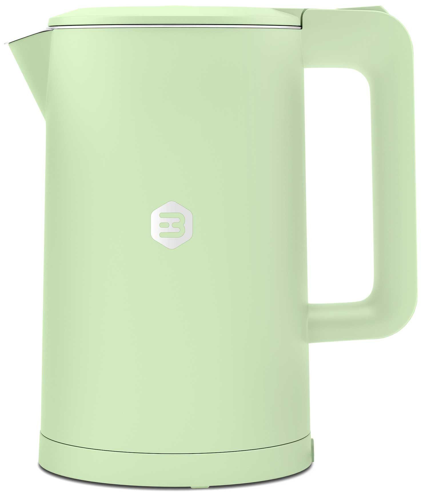 Balter Wasserkocher WK-4-MT, Edelstahl, 1,7 Liter, Doppelwand Design, BPA frei, LED, minze