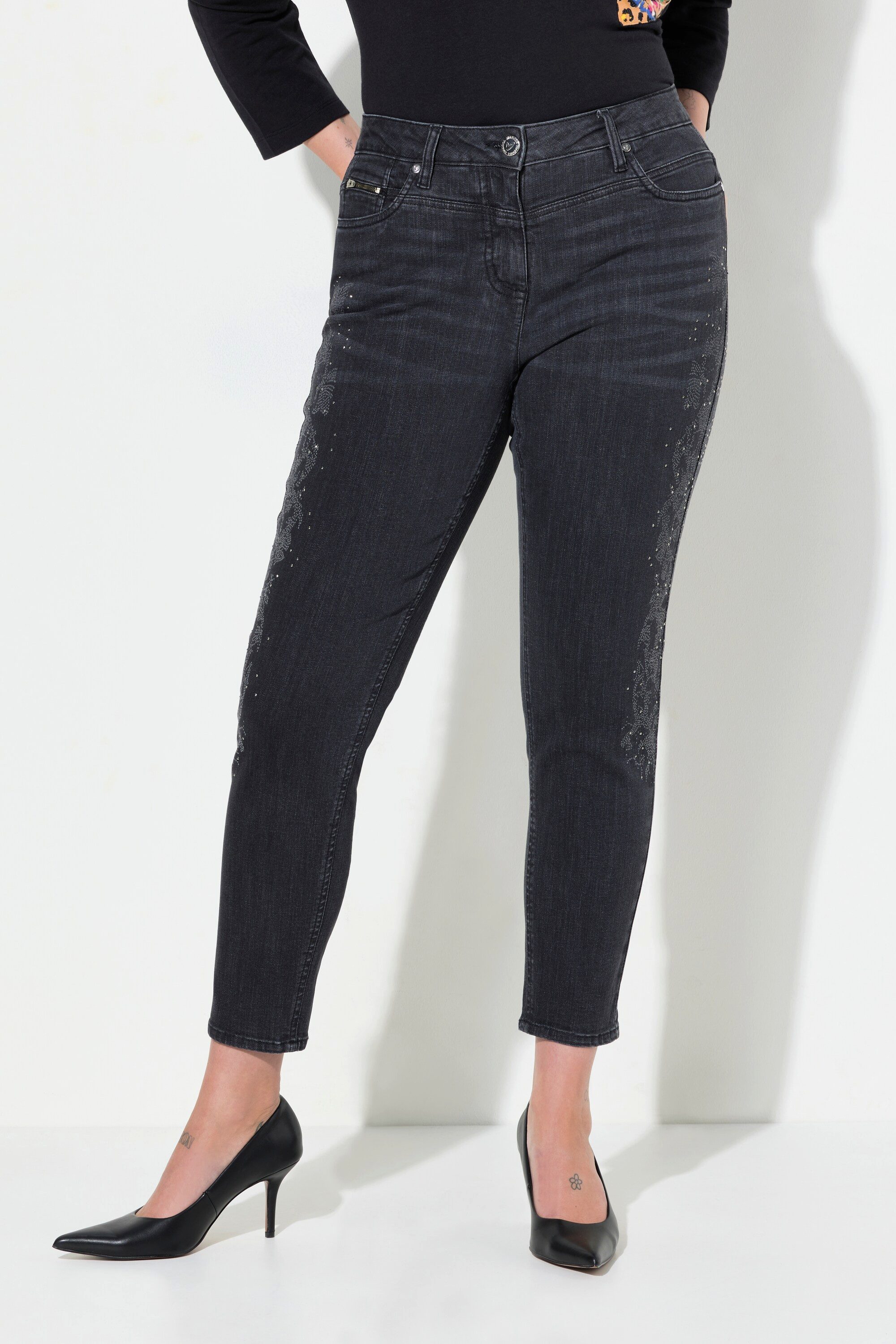 MIAMODA Regular-fit-Jeans Джинсы Slim Fit Applikation 5-Pocket