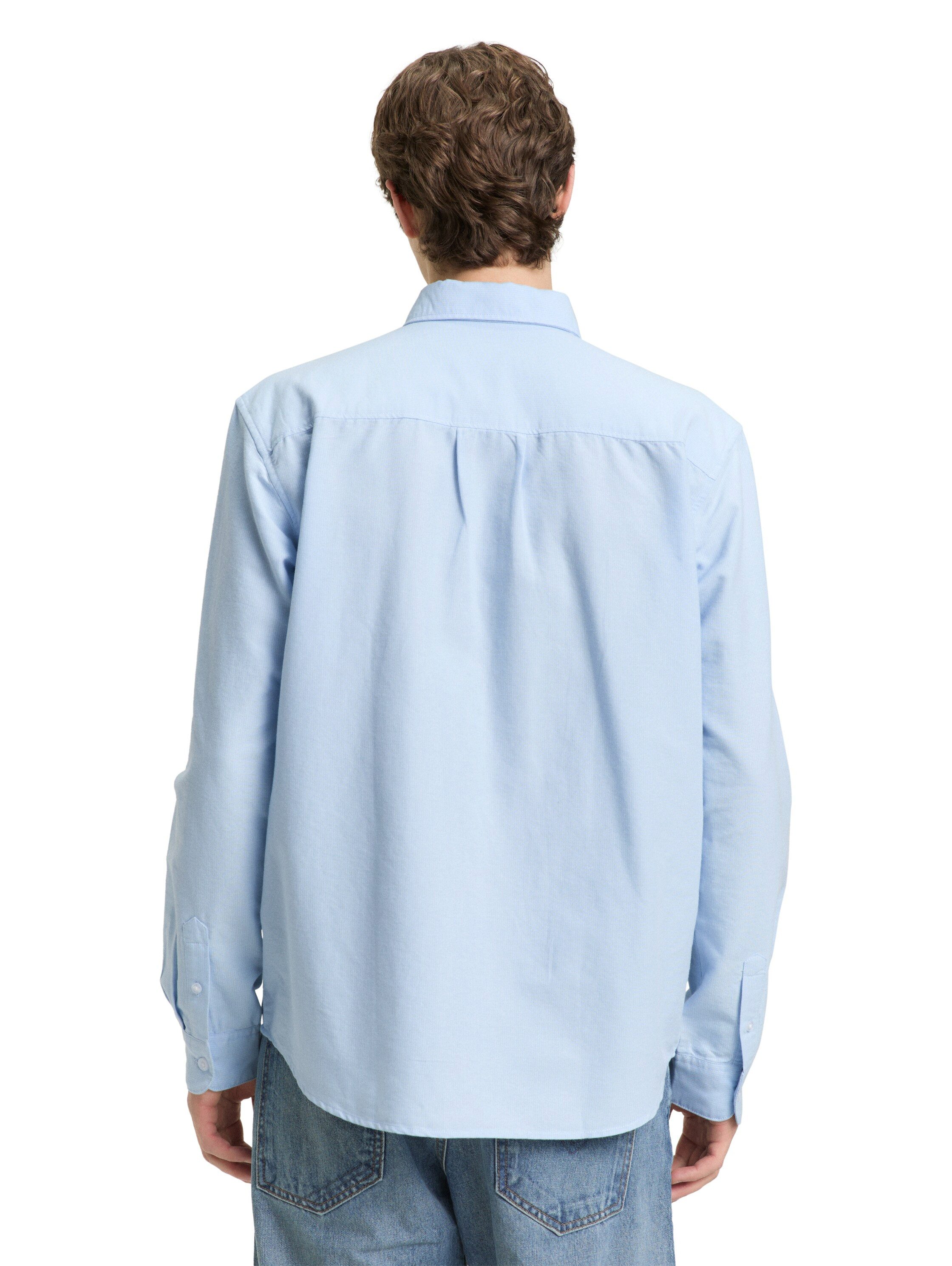 TOM TAILOR Denim Langarmhemd gestreift, mit Button-down-Kragen