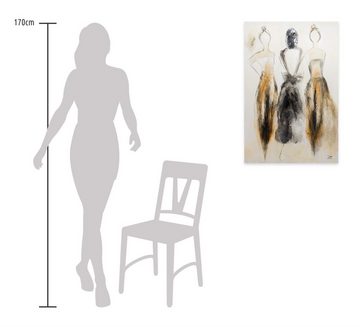 KUNSTLOFT Gemälde Traumtänzerinnen Trio 60x90 cm, Leinwandbild 100% HANDGEMALT Wandbild Wohnzimmer