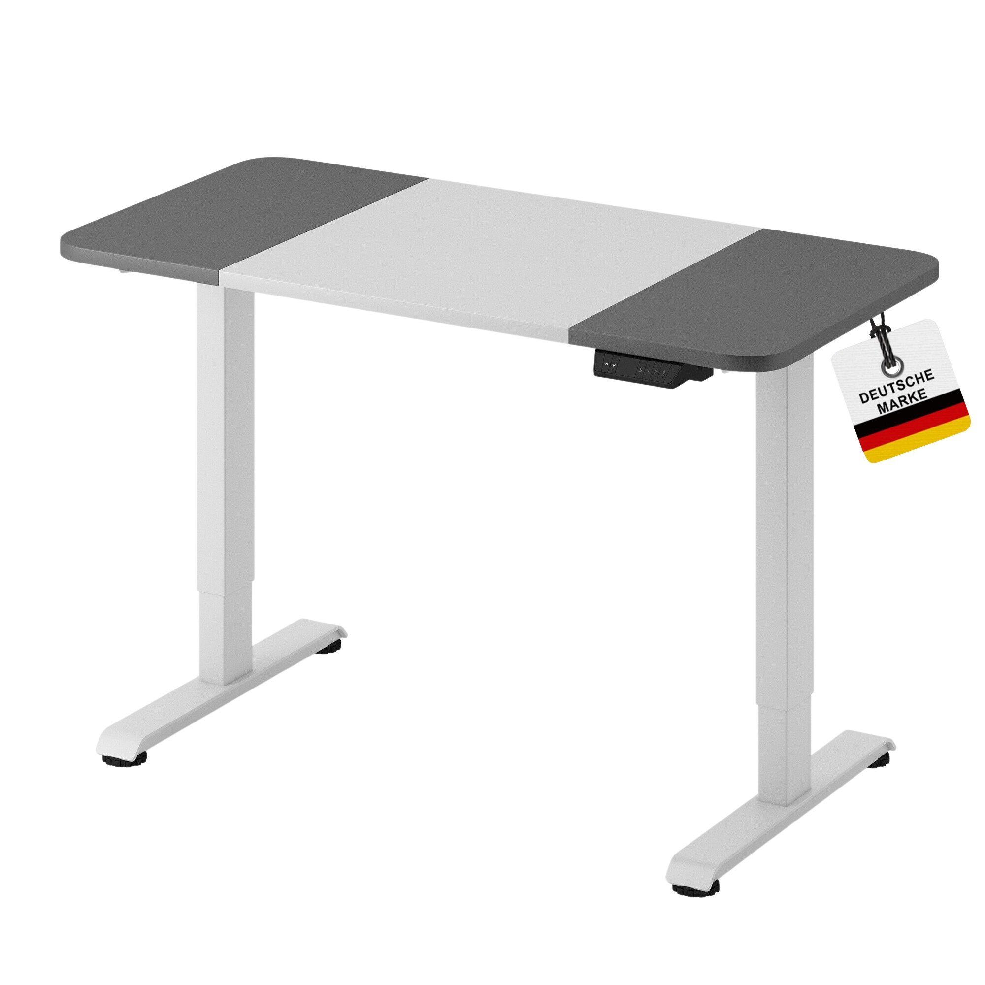 Albatros International Schreibtisch Albatros elektrisch höhenverstellbarer Schreibtisch 4P12WG Tischplatte (120x60cm, Weiss/Grau), Optimal als Stehschreibtisch, Bürotisch oder Standing Desk Weiss/Grau | Weiß