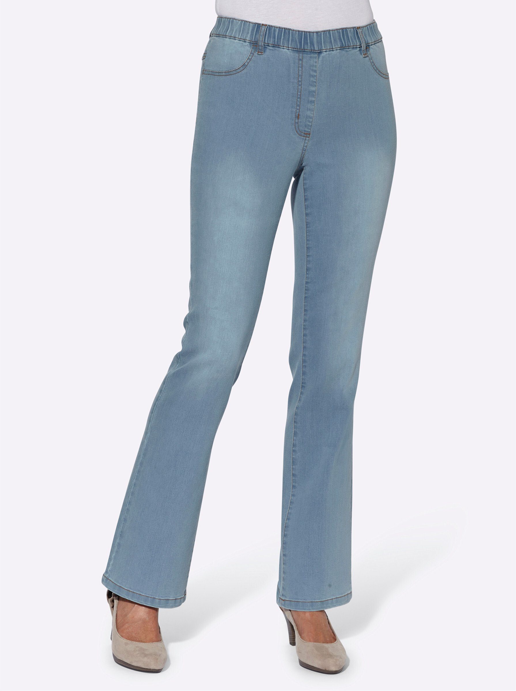 Sieh an! Bequeme Jeans blue-bleached | Weite Jeans