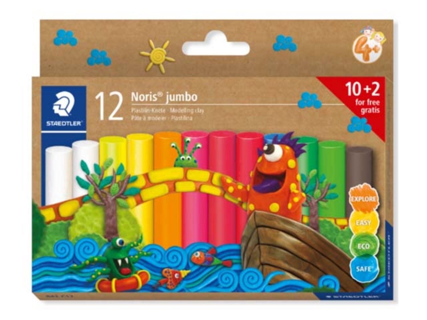STAEDTLER Buntstift STADTLER Wachsknete Plastilin-Knete Noris® Jumbo standard Plastilin Kn
