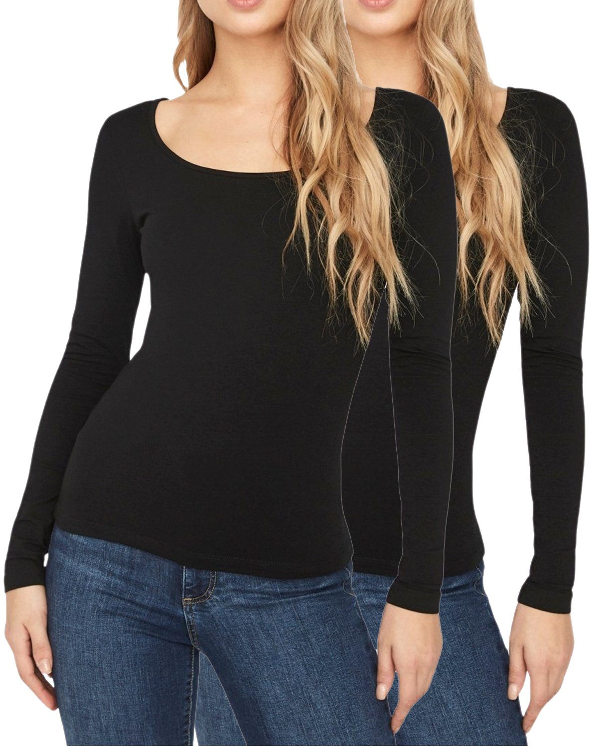 Lange schwarze Langarmshirts für Damen online kaufen | OTTO | V-Shirts