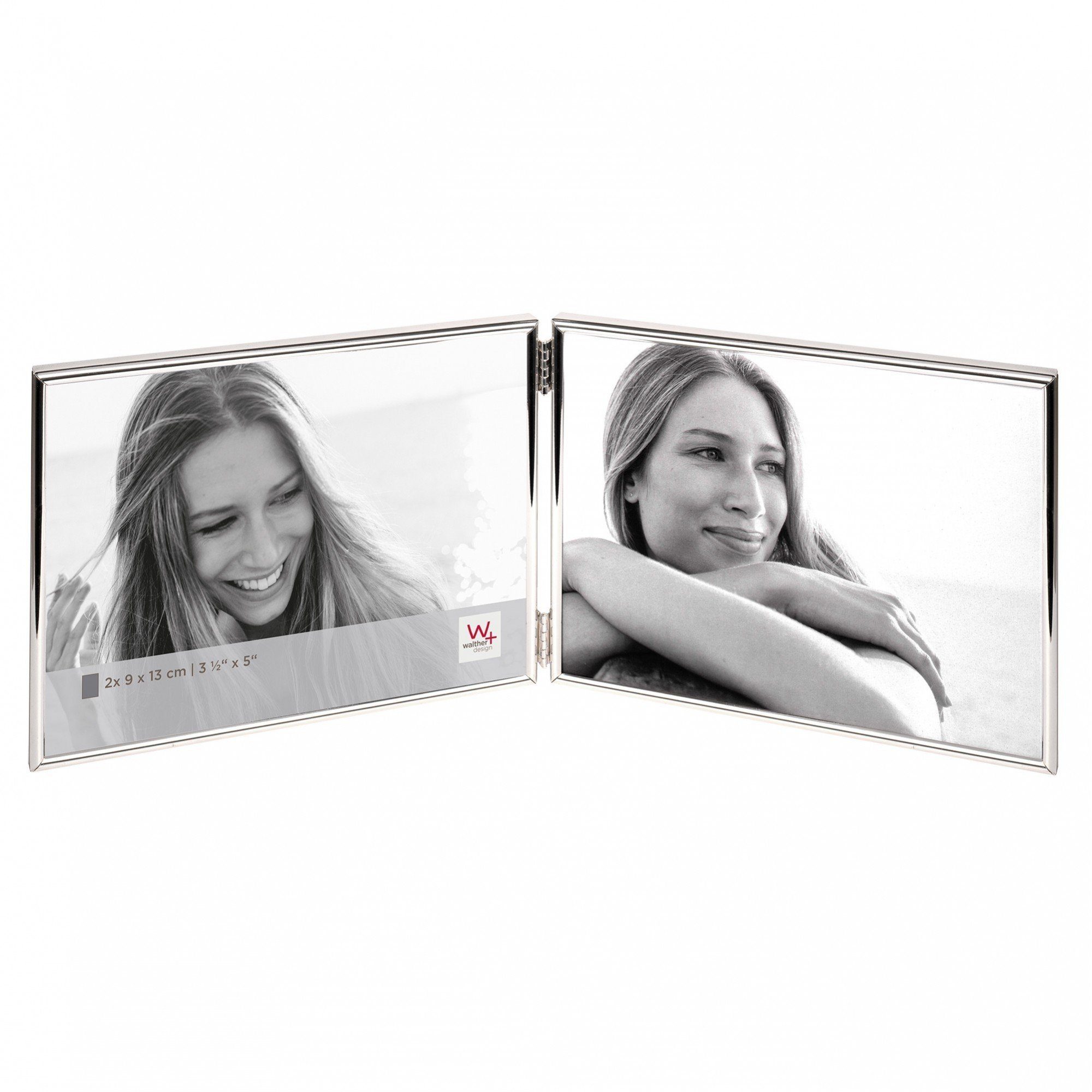 Walther Design Bilderrahmen Chloe 2X10x15 cm Querformat Portraitr silber