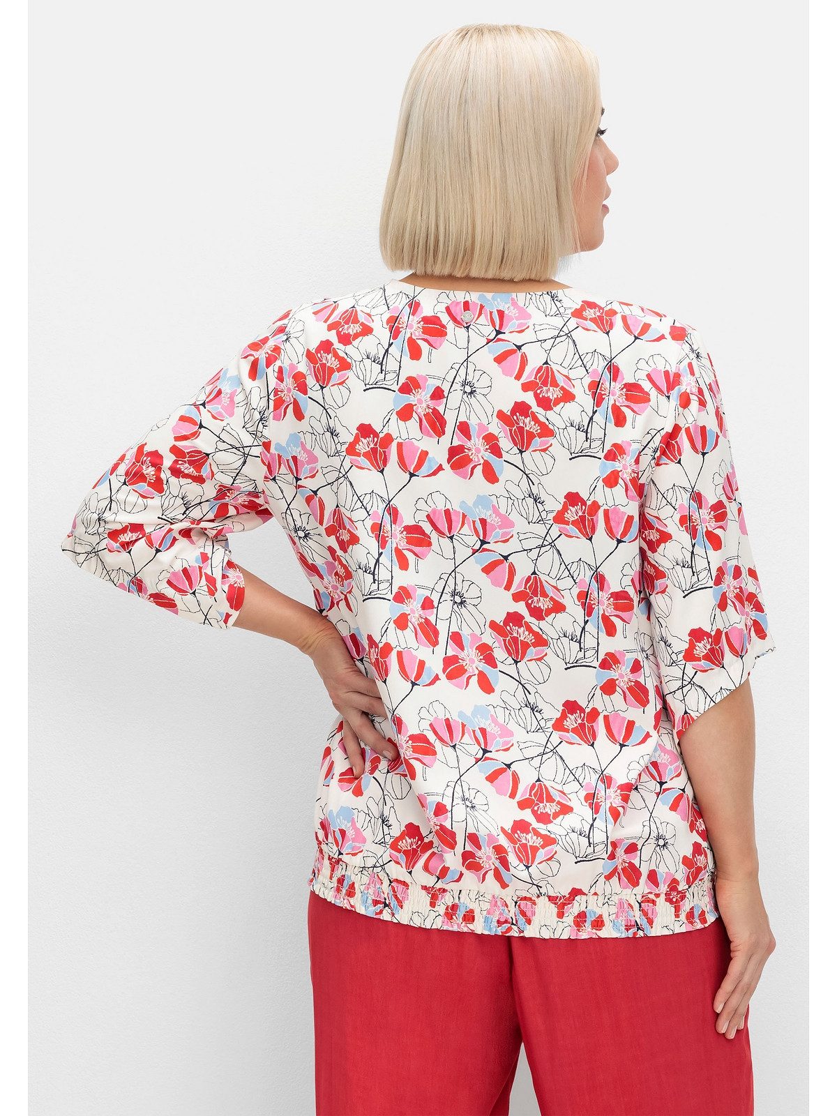 Sheego Tunika Große Größen mit Flügelärmeln und Smokbund