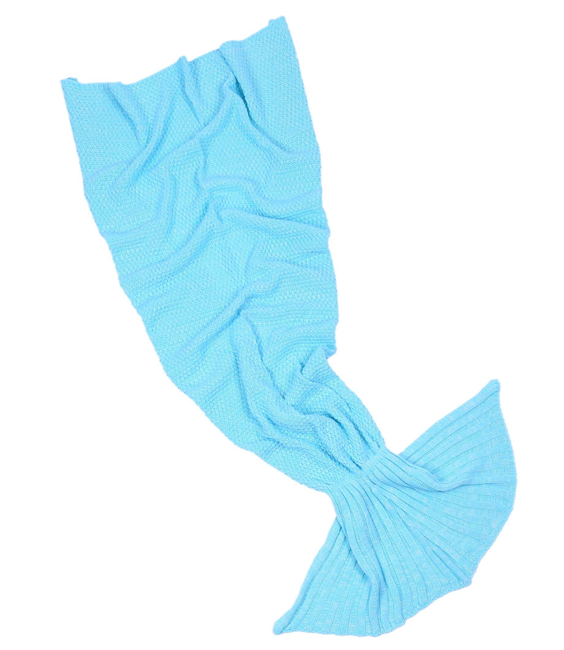 Plaid Warme, blaue Decke - Meerjungfrauschwanz Einheitsgröße, Sarcia.eu