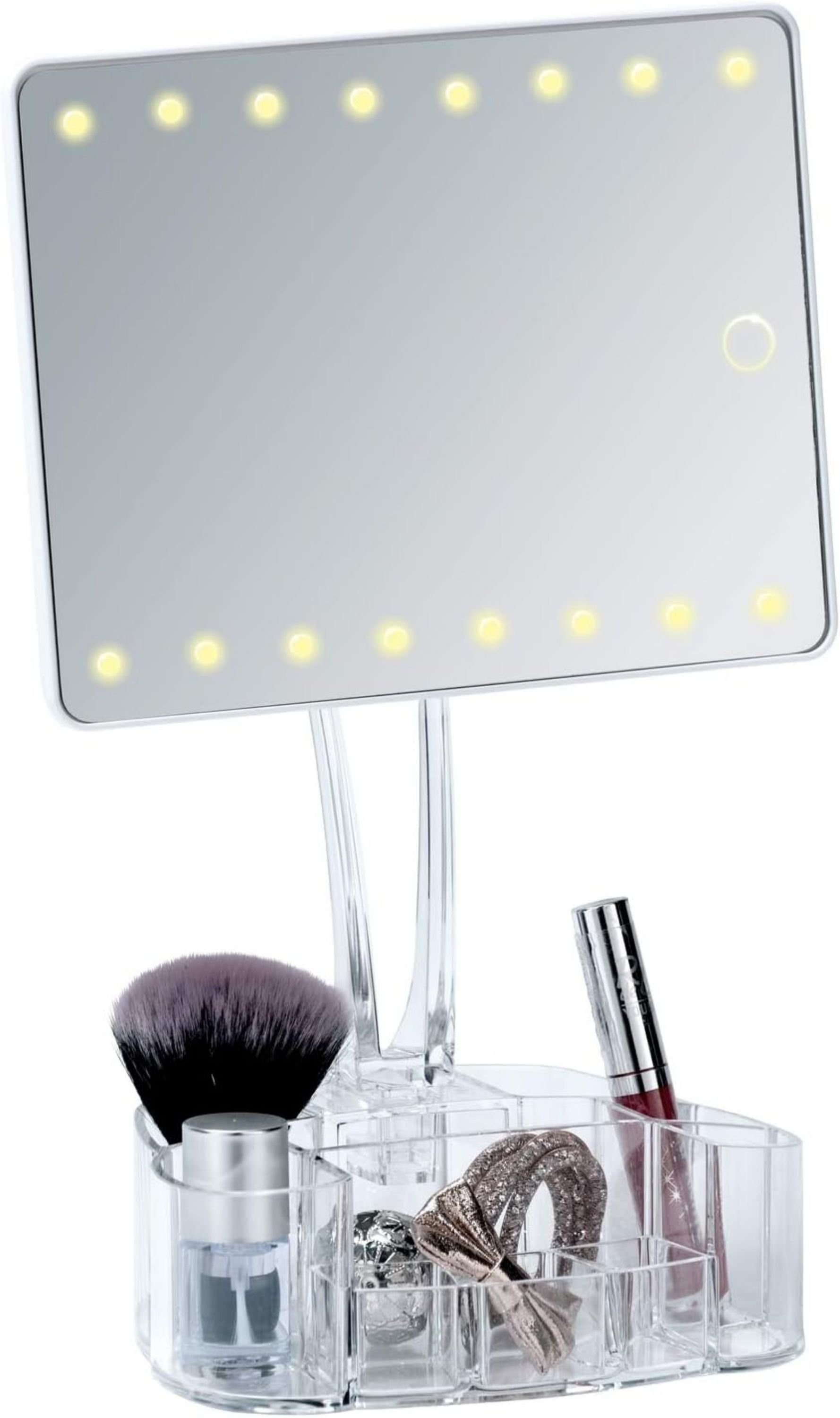 Standspiegel Wandspiegel, Organizer, Kosmetikspiegel WENKO mit LED-Beleuchtung LED mit