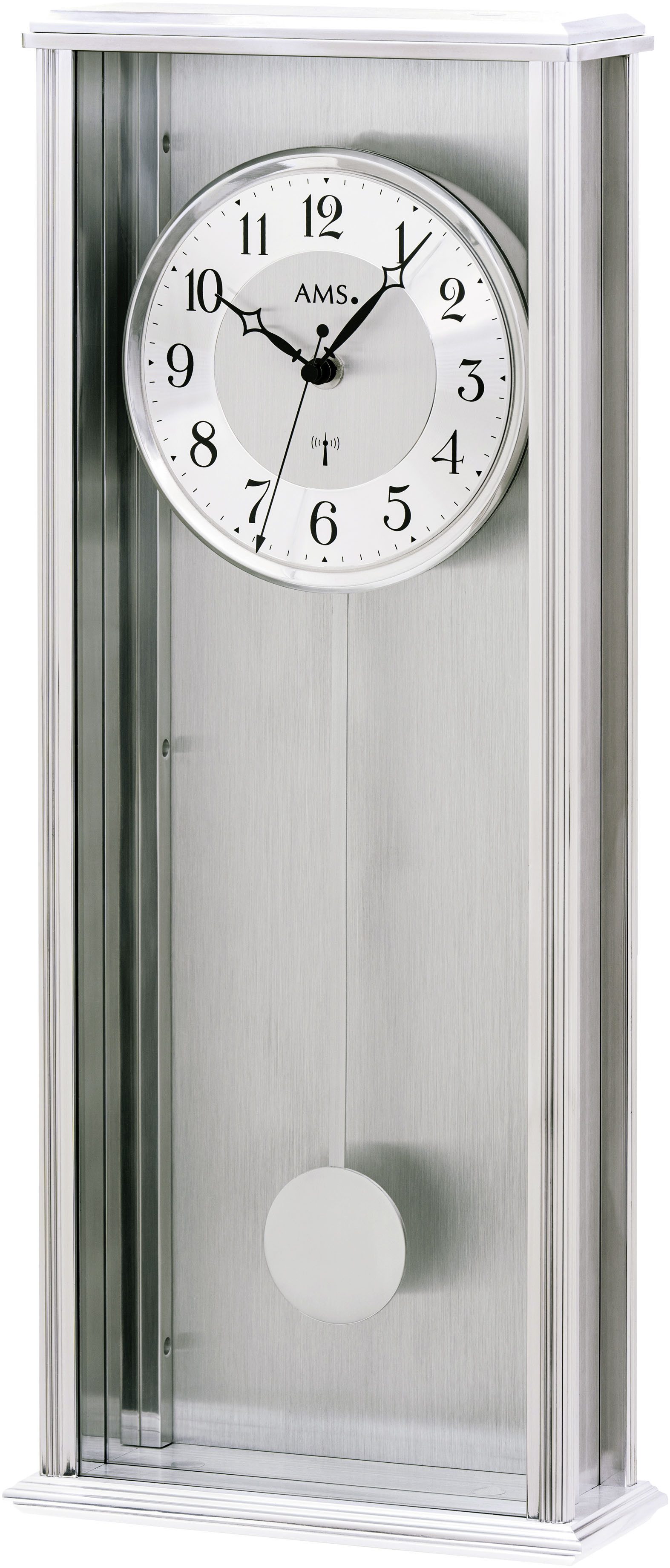 AMS Funk-Pendelwanduhr (Quarzuhr, Wanduhr, Wohnzimmer, Esszimmer, Arbeitszimmer)