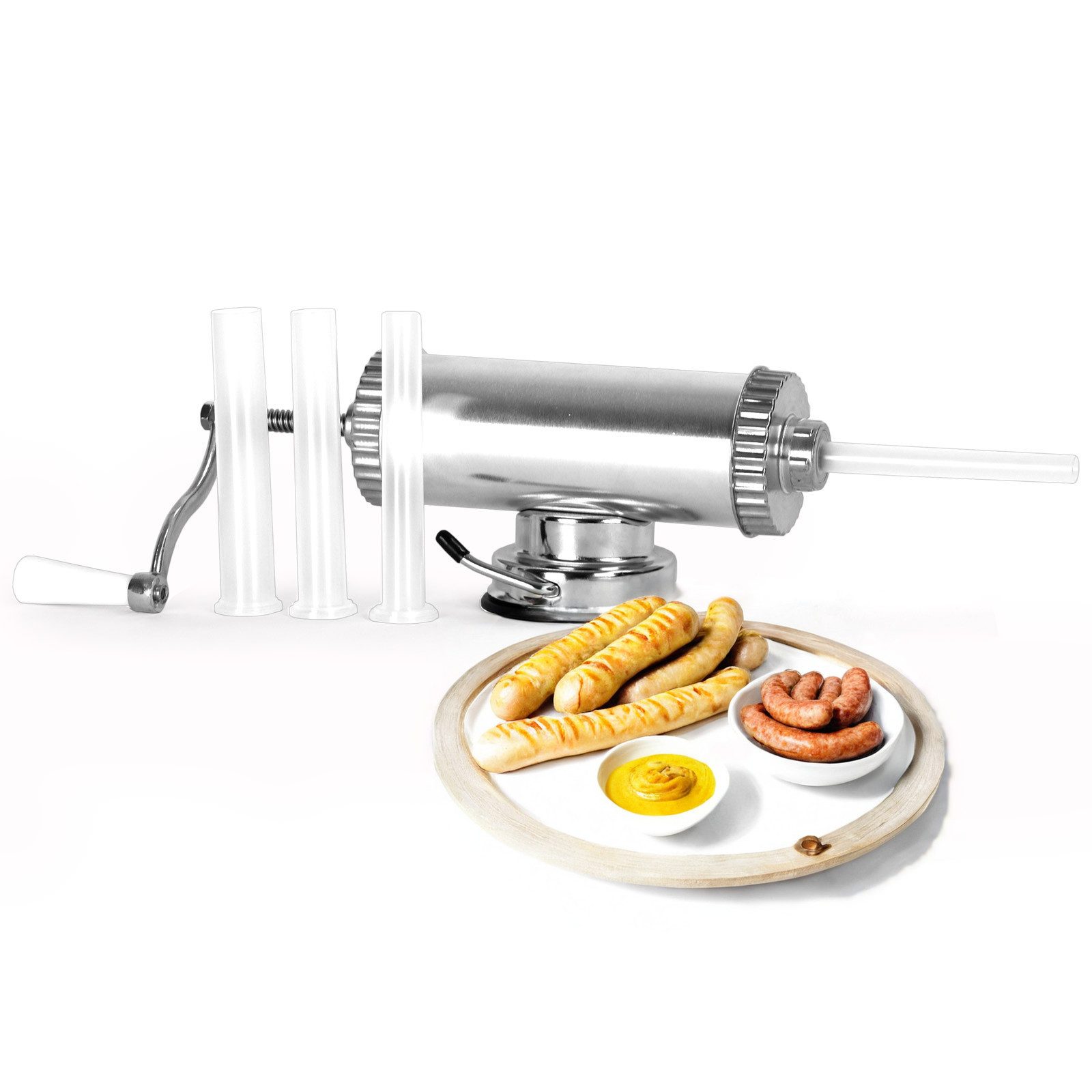 BIG-PAN Wurstfüllaufsatz 1 Kg Wurstspritze Wurstfüllmaschine Wurstmaschine, Manuell mit Saugfuß