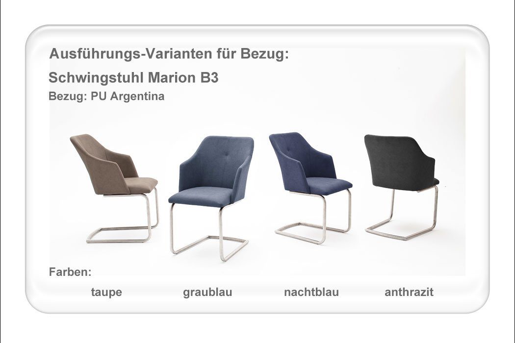 + B3 Stuhl expendio cm Argentina (Spar-Set, Kunstleder 13, Essgruppe 4x 160(260)x90x78 Eiche bianco Ausziehtisch Edelstahl mit Torrent massiv Marion graublau 5-tlg), Mittelauszug
