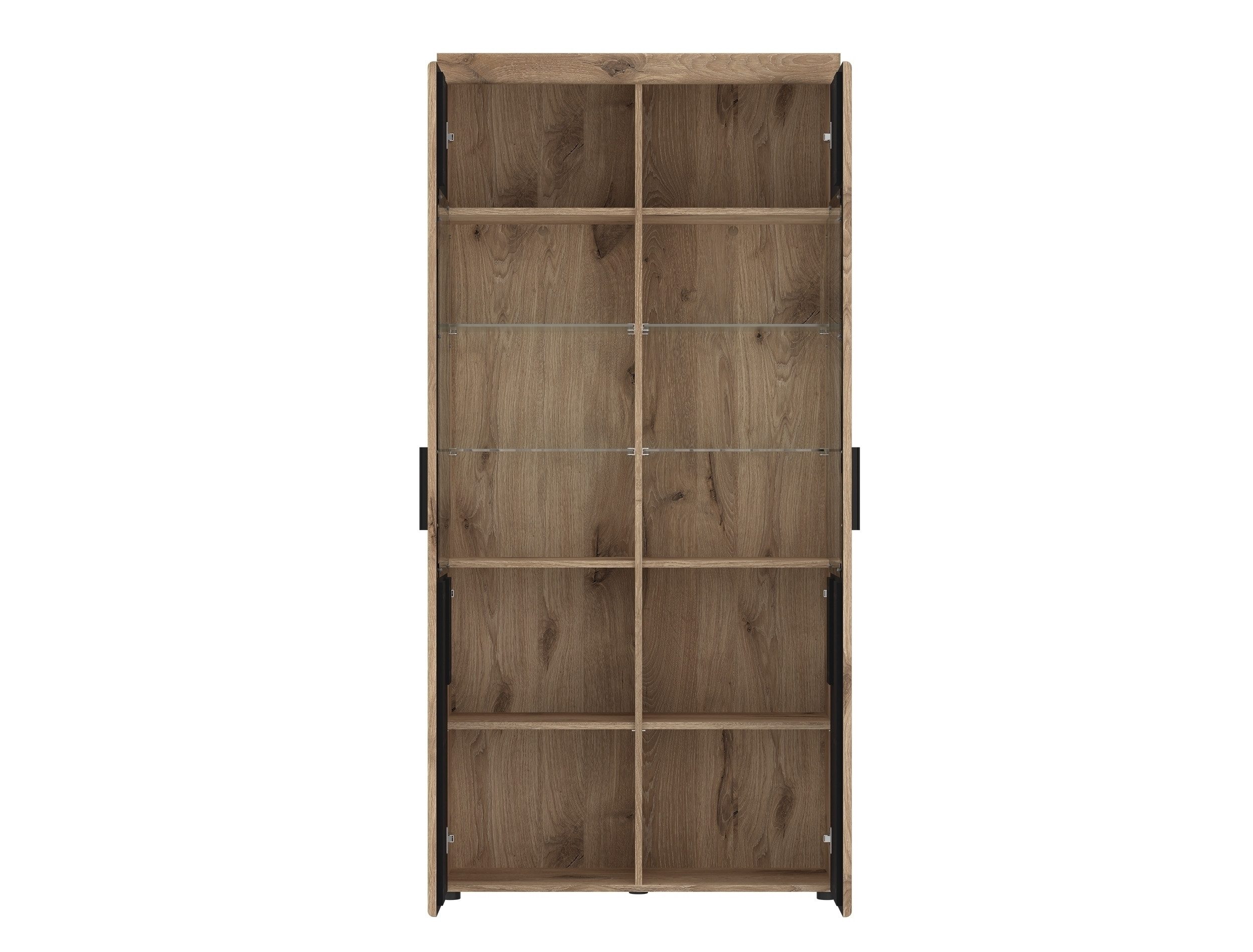 freiraum Glasvitrine GRANO in Viking Eiche Dekor/Kosmos Grau - 92,8x195x37,4 (BxHxT)