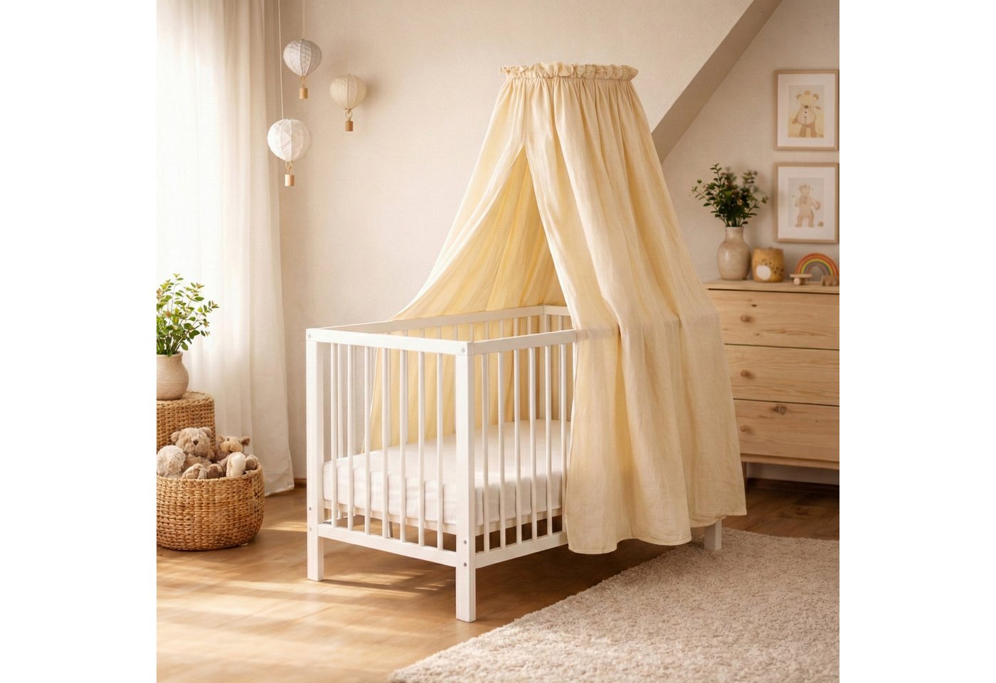 Babykajo Betthimmel Stoff + Ständer (Set, 1-tlg., in verschiedenen Varianten), Betthimmel Ständer mit Betthimmel für Babybetten