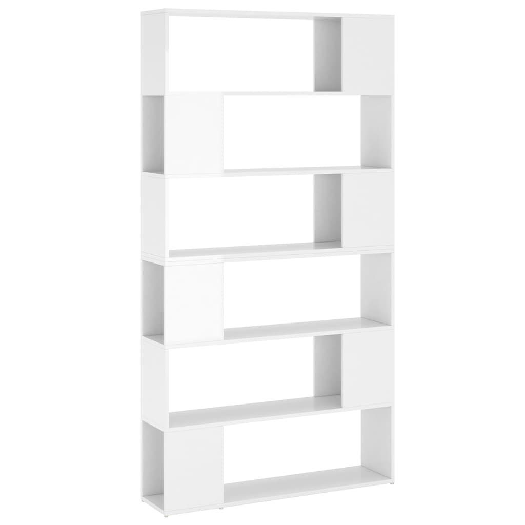 furnicato Bücherregal 100x24x188 cm Hochglanz-Weiß Raumteiler