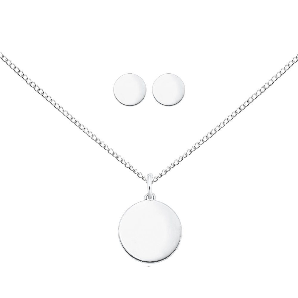 ALEXANDER YORK Schmuckset BASIC, 4-tlg. (Kette mit Anhänger, Ohrstecker), 925 Sterling Silber | Schmuck-Sets