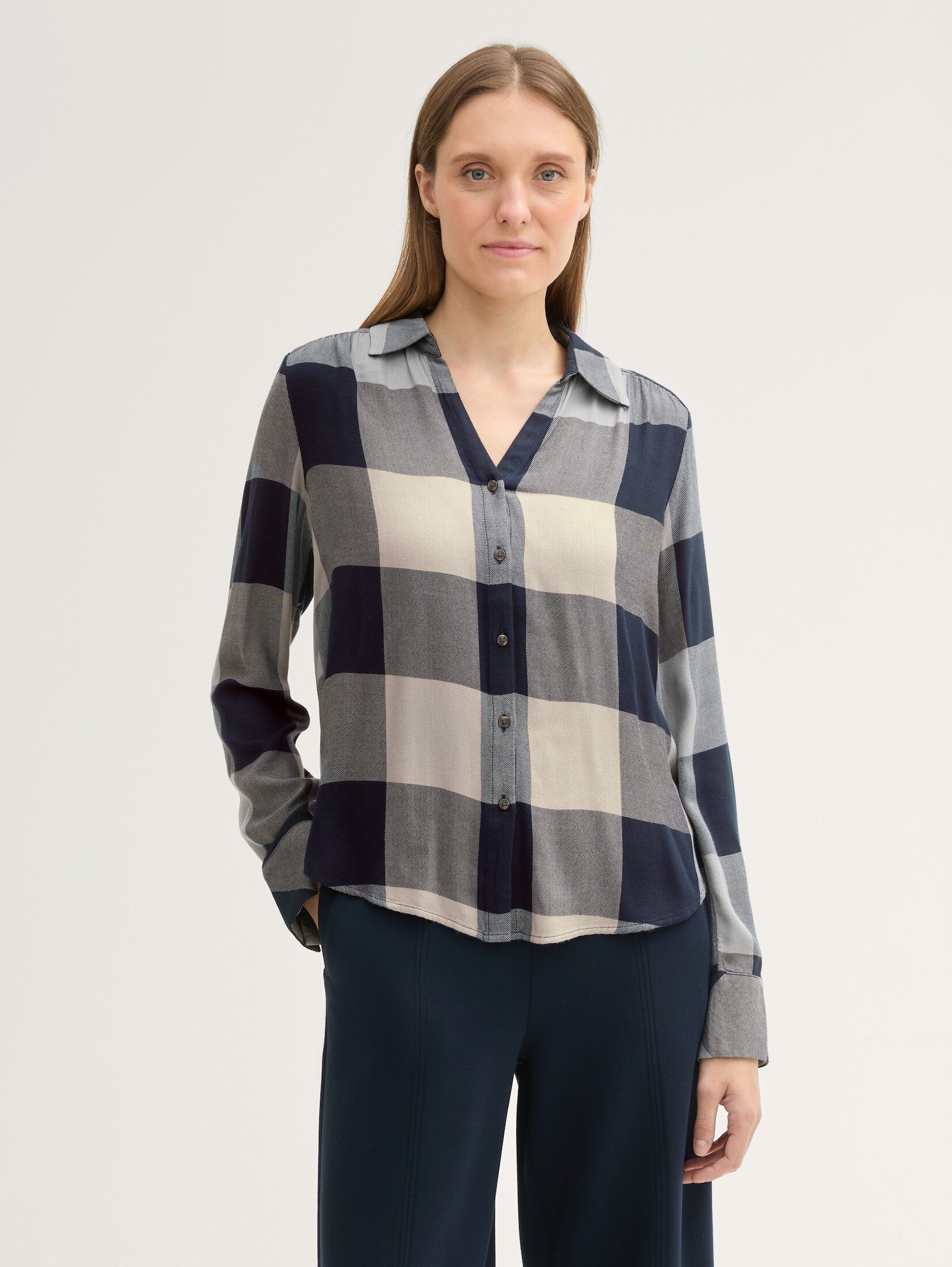 Langarmbluse Karierte Bluse