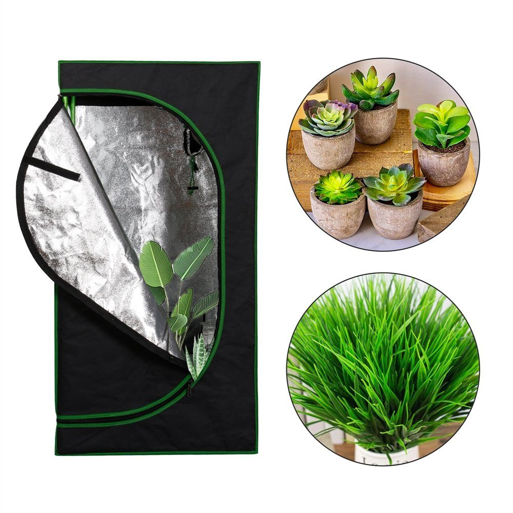 Mucola Gewächshaus Growbox Indoor Gewächshaus Pflanzenzelt Zuchtzelt Growroom Darkroom, Stück, inkl. 3 in 1 Feuchtigkeitsmessgerät für Pflanzen