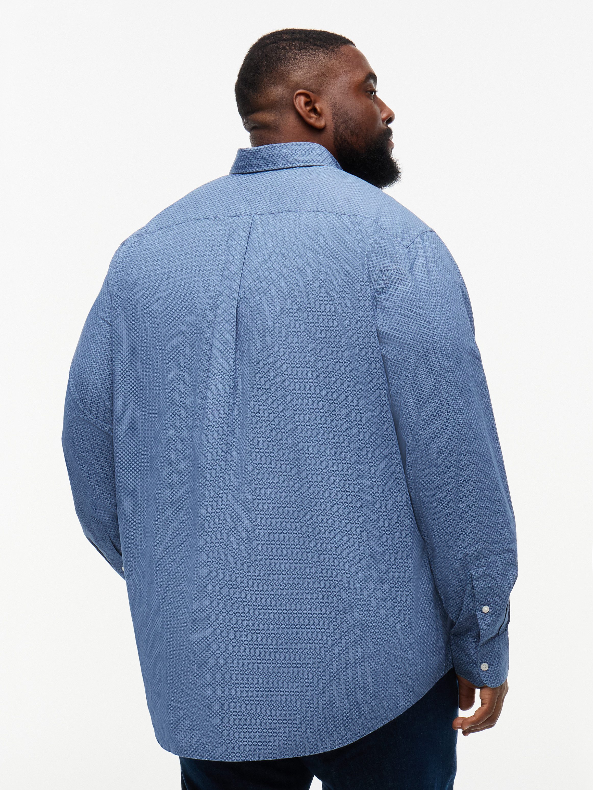 Tommy Hilfiger Big & Tall Langarmhemd BT-FLEX POPLIN GEO PRINT REGUAL FIT Große Größen, Button-down-Kragen – Bild 3 von 5