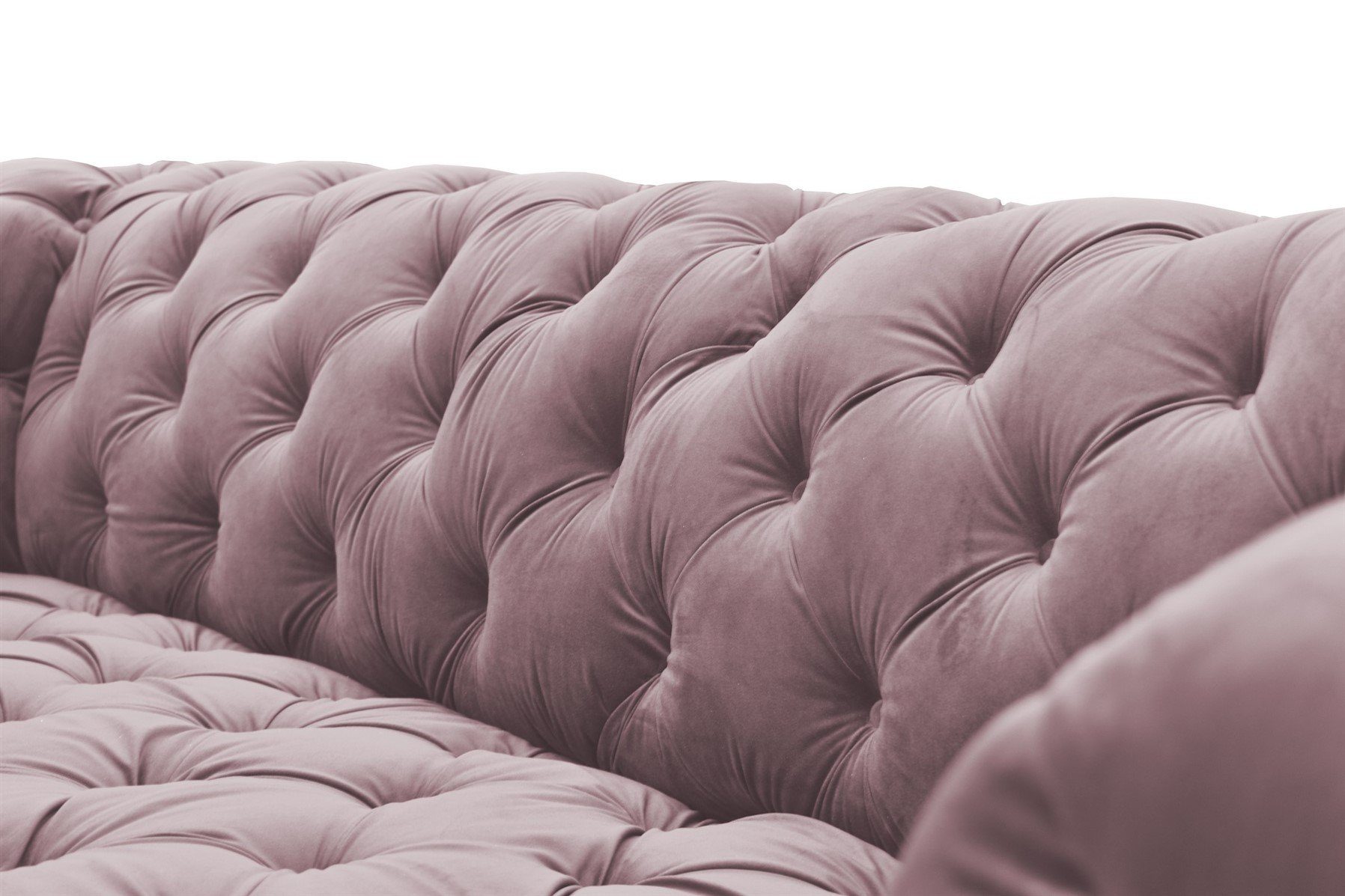 Teile, Sofa Sofa 2-Sitzer Stoff, NATALIE Rundumbezug Fun 1 Rosé Möbel Designer-Sofa in