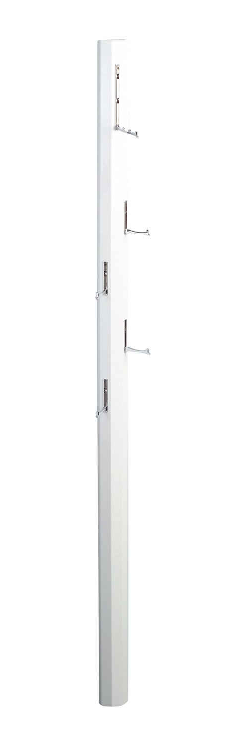 M2 Kollektion Wandgarderobe PALO, B 8 x H 185 cm, Weiß Hochglanz, Chromfarben, 5 ausklappbare Kleiderhaken aus Metall