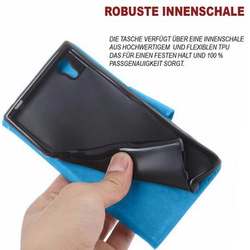 Numerva Handyhülle Bookstyle Flower für Samsung Galaxy A40, Handy Tasche Schutzhülle Klapphülle Flip Cover mit Blumenmuster