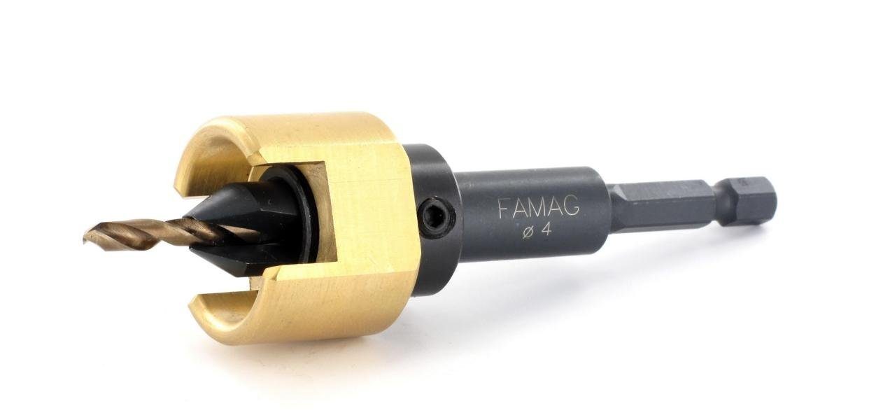 FAMAG Senkbohrer FAMAG 3577 Bohrer-Senker-Satz 4mm mit Tiefenanschlag, Senkdurchmesser 12mm