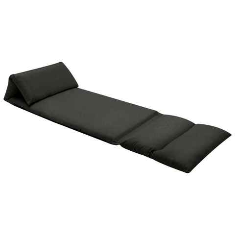 vidaXL Chaiselongue Bodenstuhl Faltbar Schwarz Mikrofaser, 1 Teile