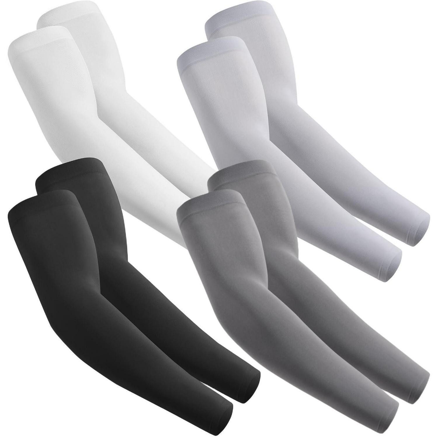 LuxusKollektion Armstulpen Armstulpen Sport 4 Paar Schwarz/Grau/Weiss (4-St)