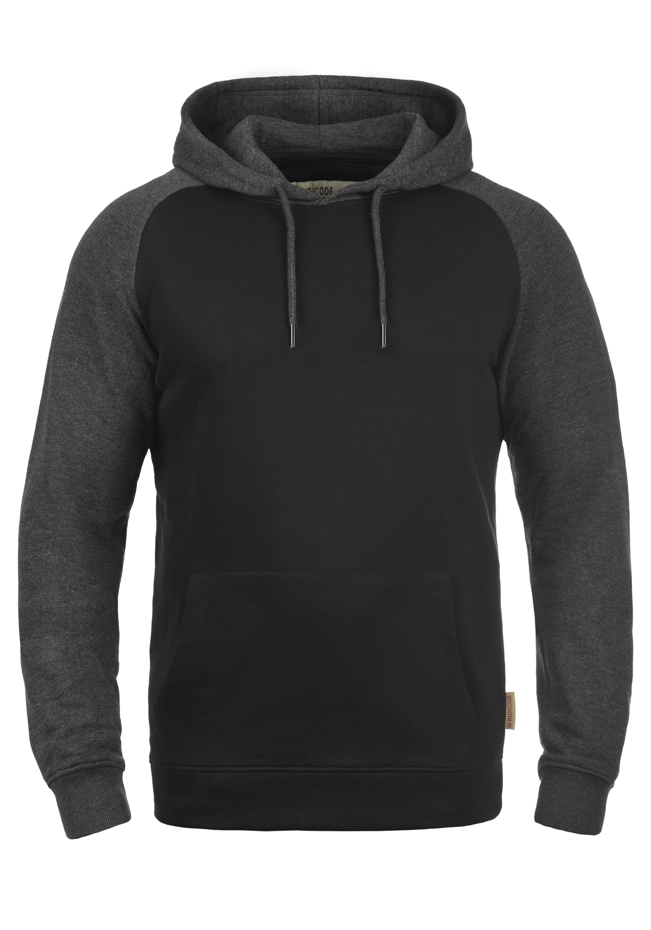 Indicode Hoodie IDElliot Kapuzensweatshirt im Baseball-Look Black - Charcoal (9992)