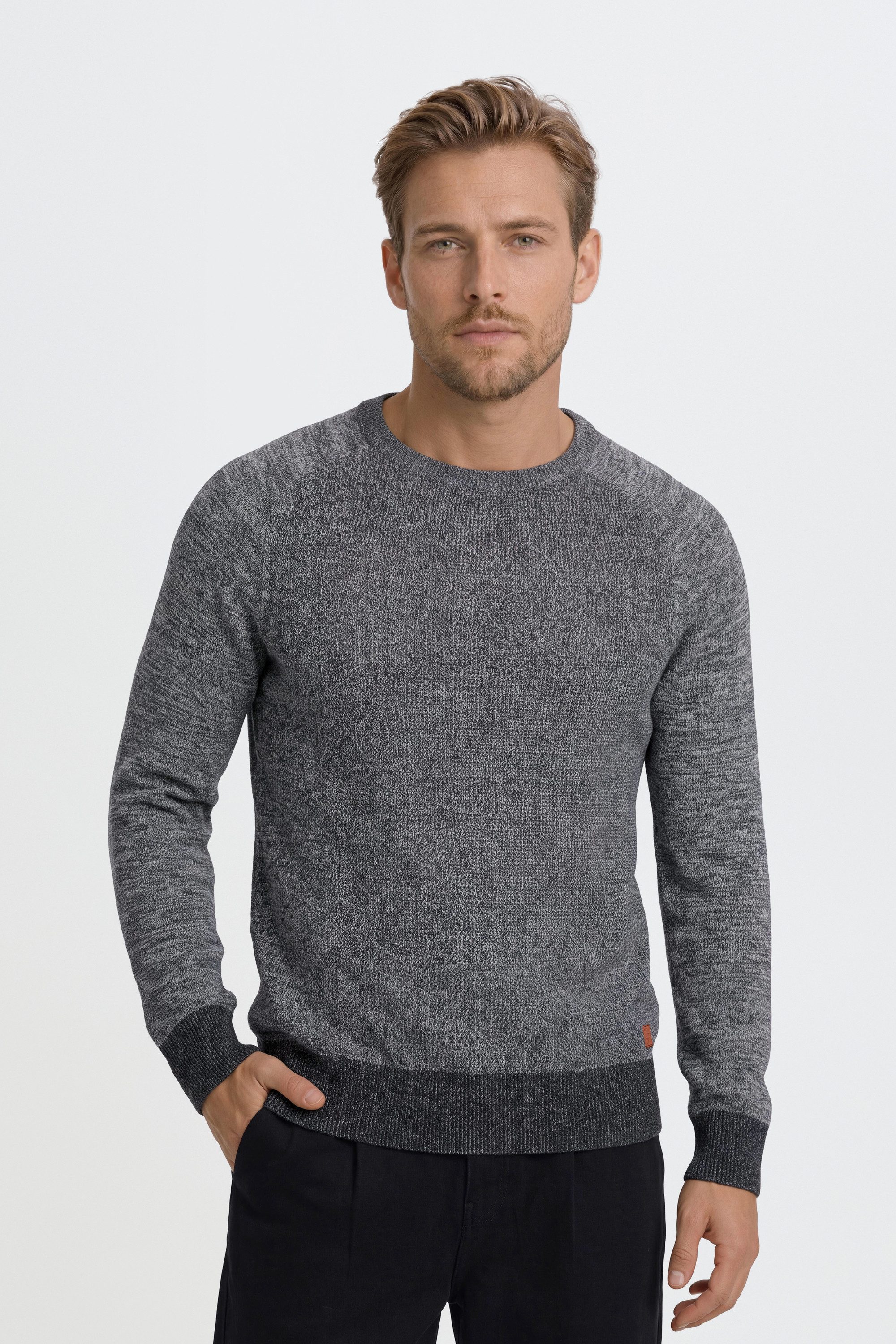 Blend Rundhalspullover BHGandolf Strickpullover mit farblich abgesetzten Akzenten