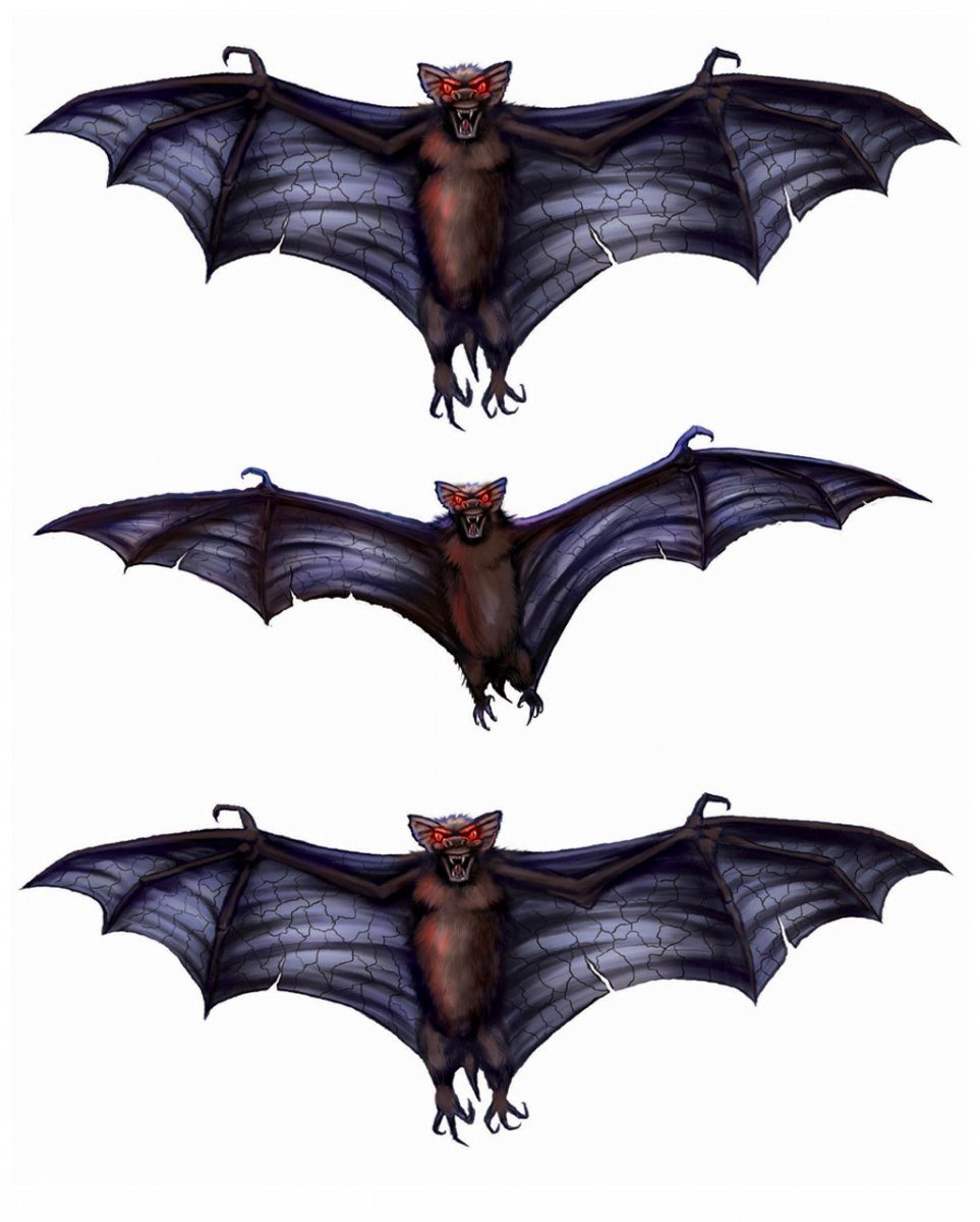 Hängedekoration 3D Fledermaus Fenster Sticker 3er Set als Hallowee