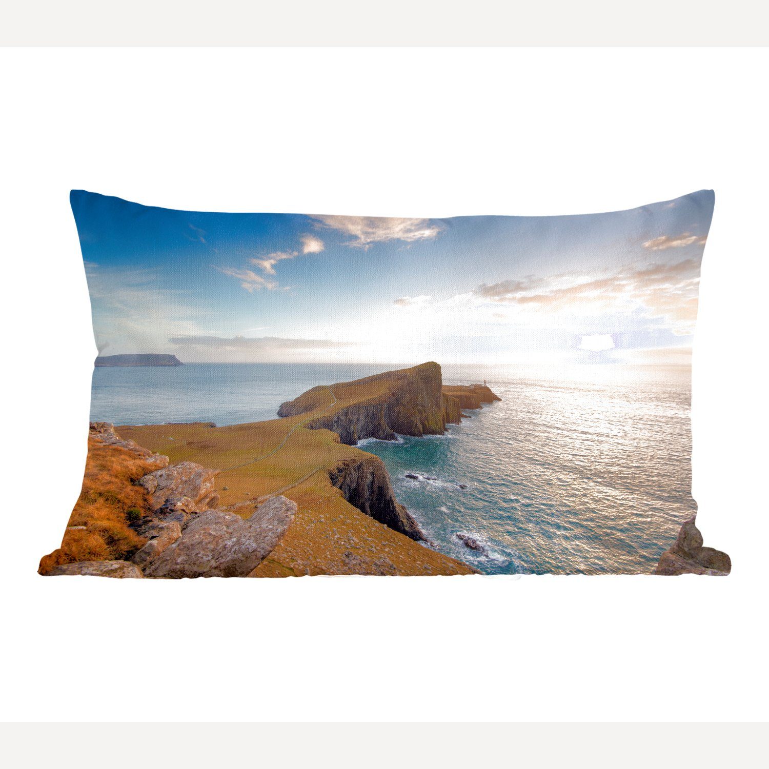 MuchoWow Dekokissen Felsen und Meer bei Sonnenuntergang auf der Isle of Skye in Schottland, Wohzimmer Dekoration, Zierkissen, Dekokissen mit Füllung, Schlafzimmer