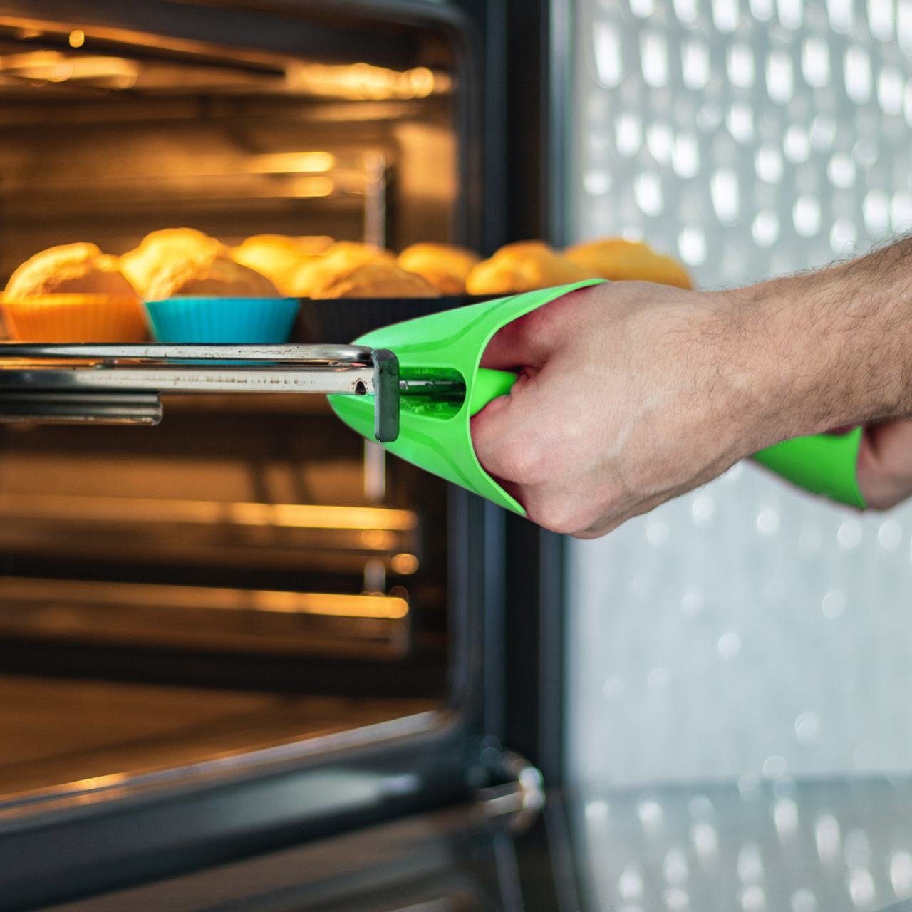 Kochblume Topfhandschuhe Thermo-Fingerschutz, (2-tlg), Hitzebeständig bis 230°