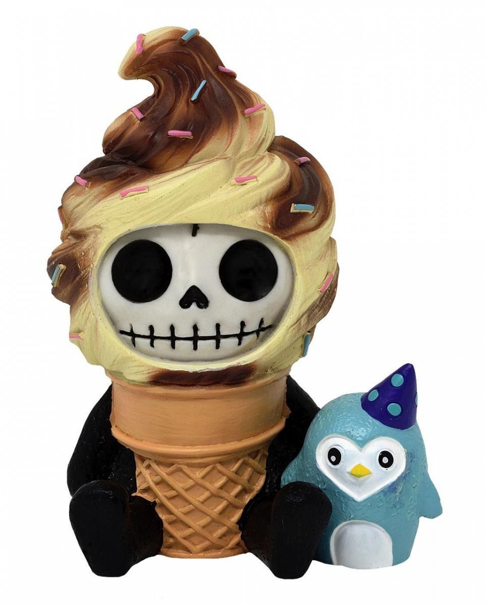 Horror-Shop Dekofigur Kleine Ice Cream Furrybones Figur - Skelettfigur a