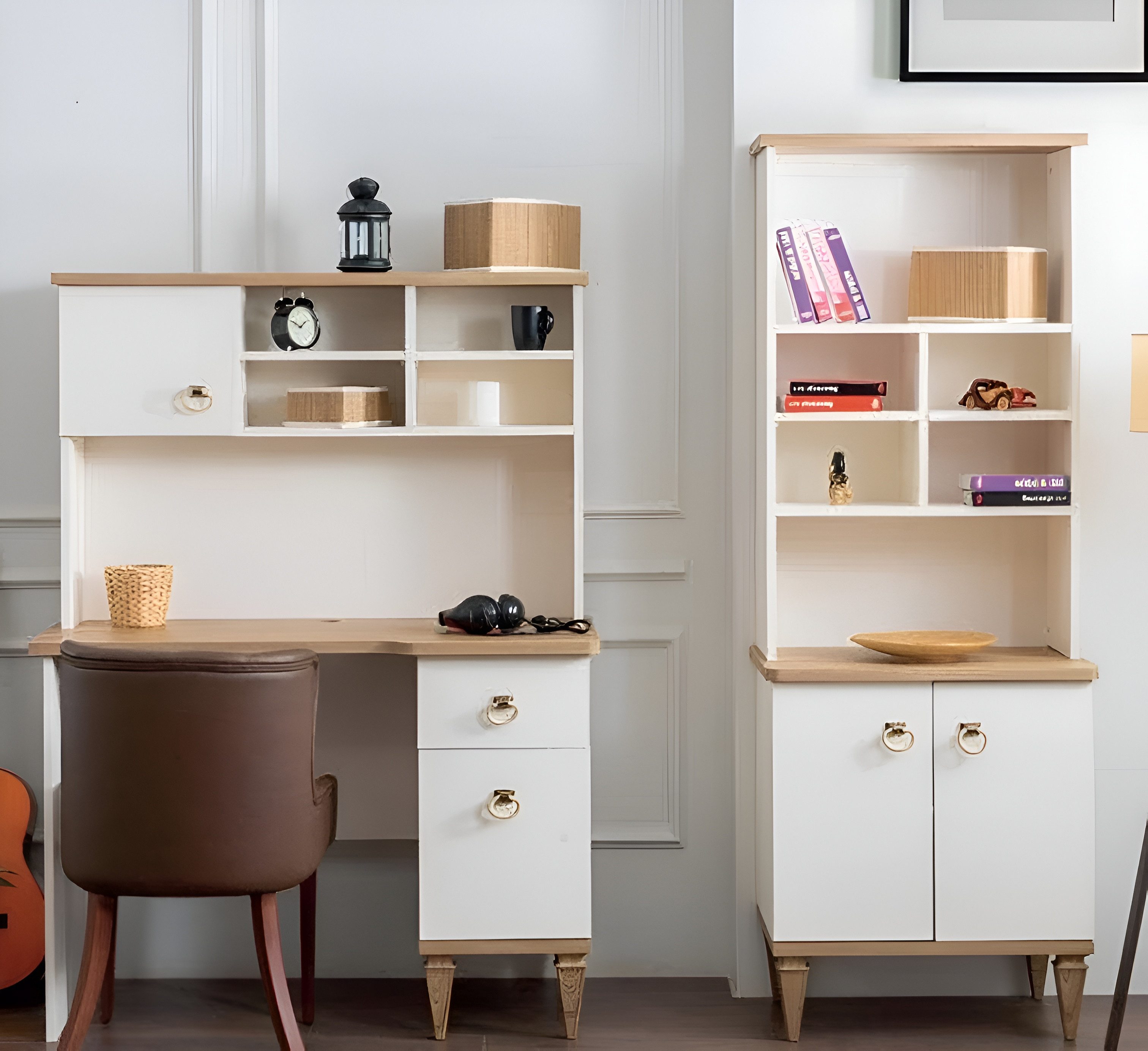 Xlmoebel Jugendzimmer-Set Schreibtisch mit Bücherregal Luxus Design Moderne Möbel Brandneu, (2tlg. Kinderzimmer Set (Bücherregal + Schreibtisch), Hergestellt in Europa