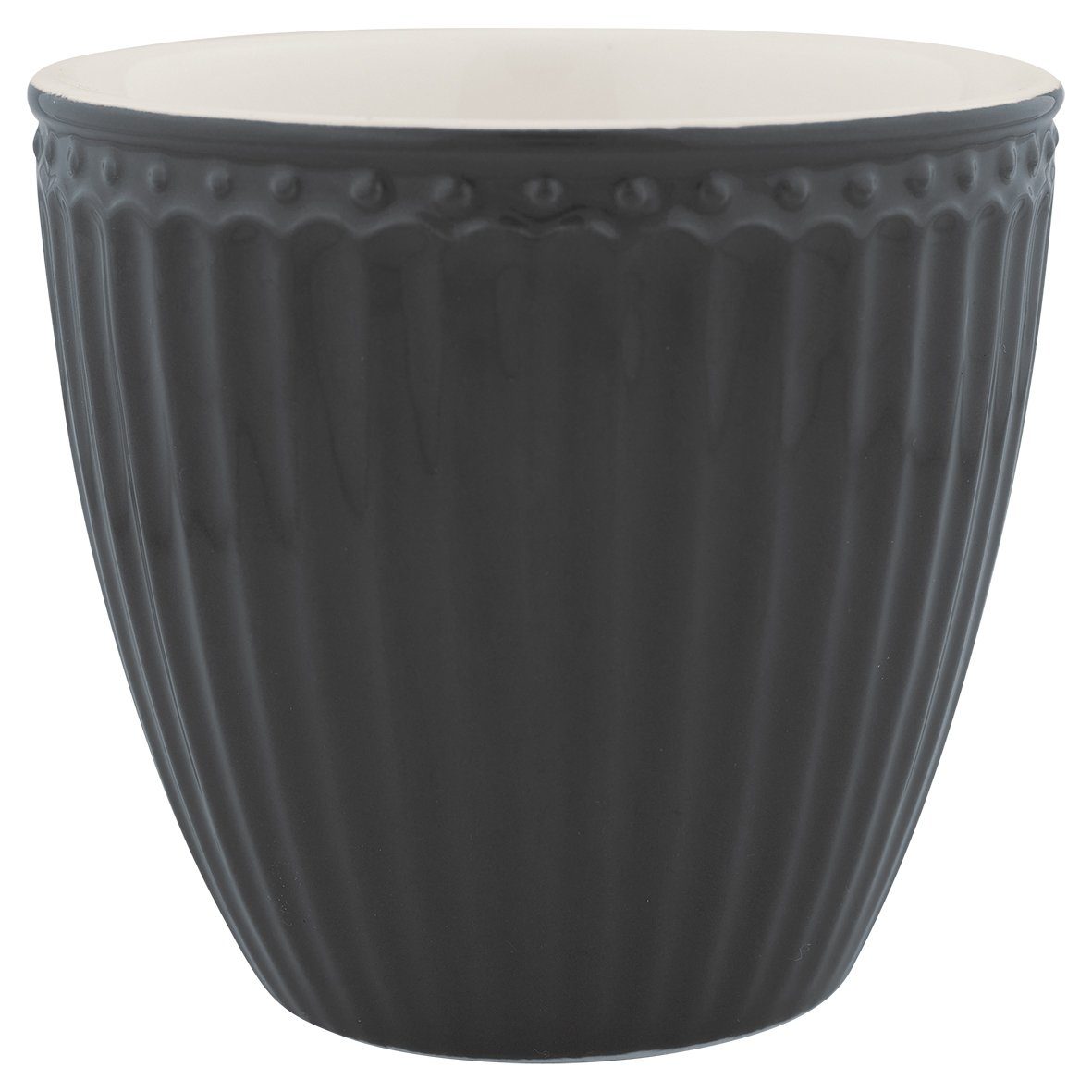Greengate Becher Alice Latte Cup dark grey 0,25 l, Steinzeug