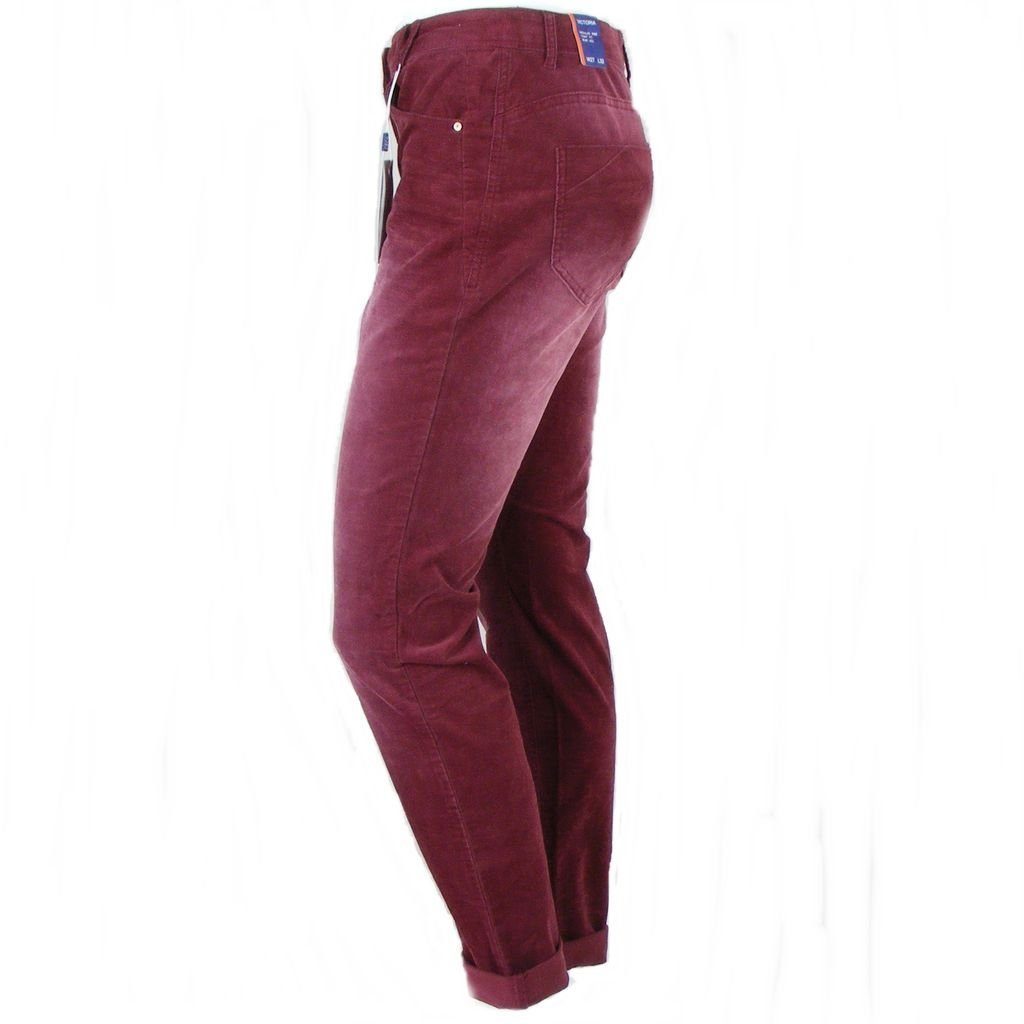 Cecil Straight-Jeans Cecil Damen Samt Hose Victoria velvet red washed 98%  Baumwolle 34503