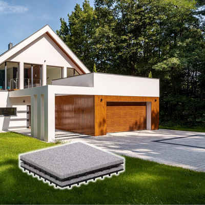 BodenMax Klickfliesen, geeignet für Innen- und Außenbereich:, 2 St., = 0,18m² Naturstein Granit Fliesen 30x30cm, Balkon, Terrasse, Garten, Schwimmbad
