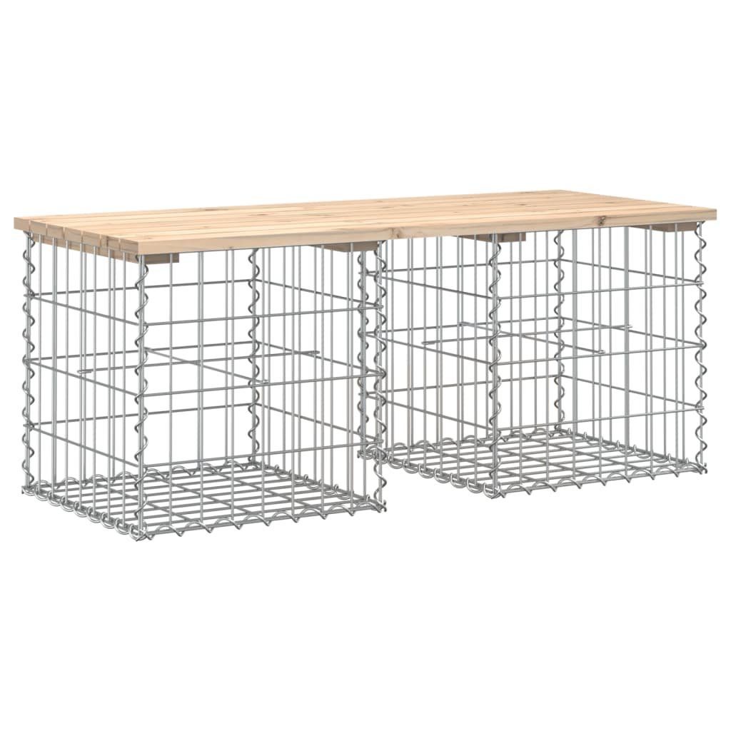 Gartenbank Gartenbank aus Gabionen 103x44x42 cm Massivholz Kiefer